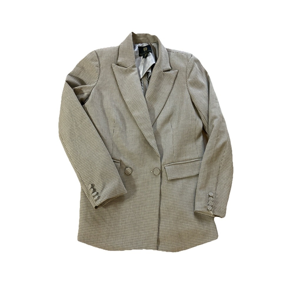 House of Harlow 1960 Houndstooth Double Breasted Blazer Women's Sz S Brown Navy - Picture 2 of 8